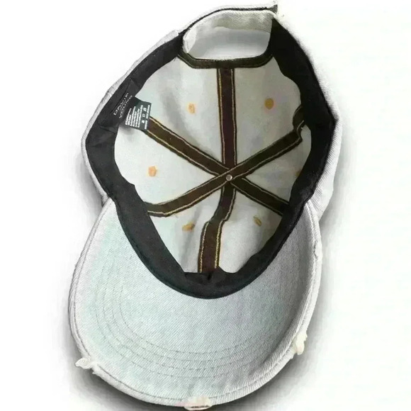 Denim Distressed Womens Washed Denim David & Young Baseball Cap Rose Embroidered - Picture 10 of 11